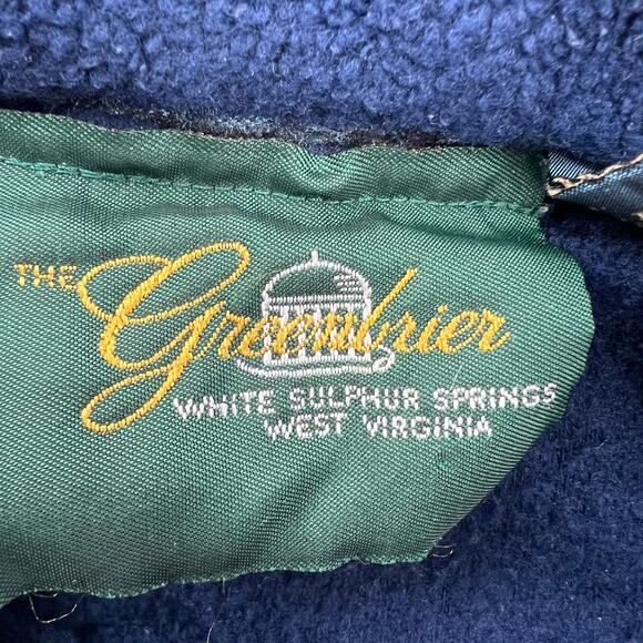 Vintage 80s The Greenbrier West Virginia Pullover Fleece Crop Fit Sweater Large - Picture 3 of 9